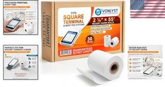 2 1/4″ x 55′ Thermal Receipt Paper for Square POS, 30 Rolls