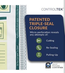 ControlTek SafeLok 9″ x 12″, White, 100 Bags, Tamper-Evident Bags – NEW