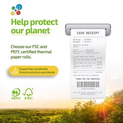 (50 Rolls) Thermal Receipt – 2 1/4″ x 150ft Long – White, Smooth, Biodegradable