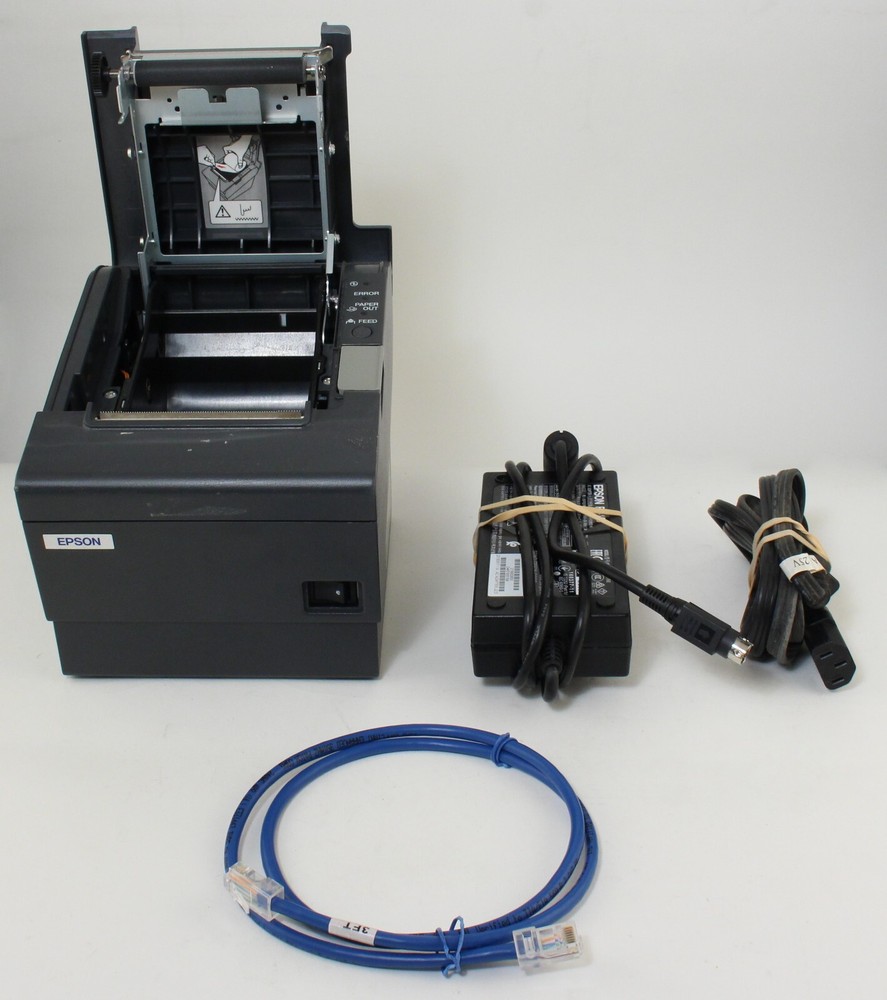 Epson TM-T88IV Point of Sale Thermal Printer w/Ethernet Adapter Card; 545493