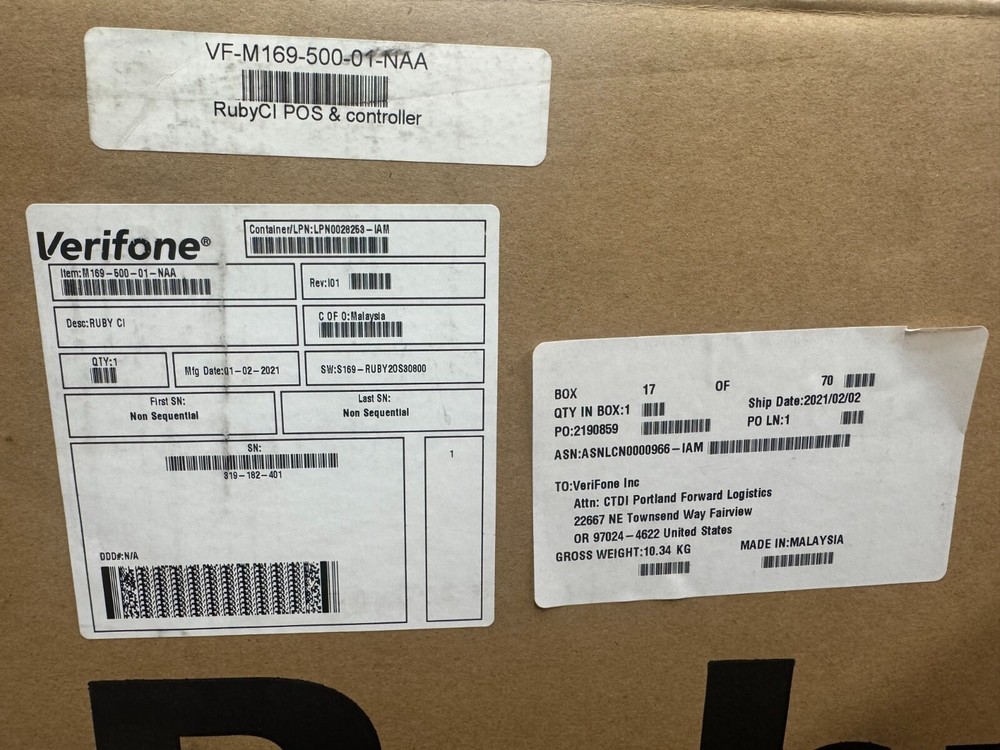 Verifone Ruby CI POS & CONTROLLER – M169-500-01-NAA – BRAND NEW