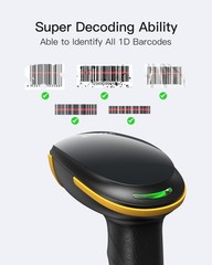 Wireless Bluetooth Barcode Scanner – 1D Handheld USB Reader, 2000mAh Battery, AP