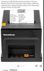 NetumScan 80mm POS Receipt Printer 300mm/s USB Thermal Missing Roller Hold Pape