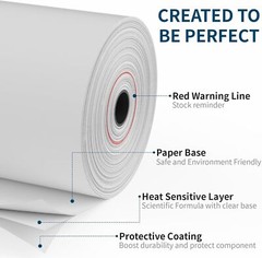 50 Rolls Thermal Paper Rolls 2 1/4″ x 165′ Cash Register POS Card Receipt Paper