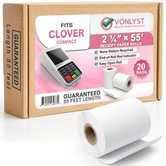 Clover Compact Countertop POS Thermal Receipt 2 1/4 x 55 (20 rolls)