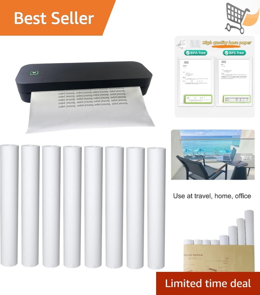 Thermal Printer Paper Rolls 8.5×11 Letter Size BPA Free Inkless Lasts 3