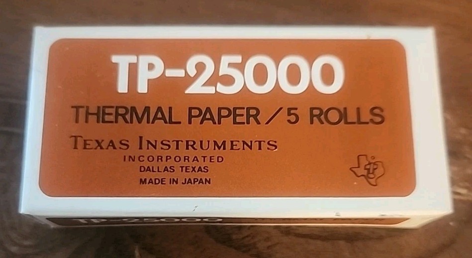 Vintage Texas Instruments TP-25000 Thermal Paper Rolls Made In Taiwan New 5 Roll