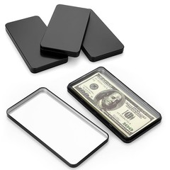 Hipiwe Metal Rectangular Cash Box with Lid – 4 Packs Currency Small, Black