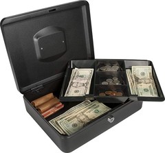 SentrySafe Black Money Saving Box with Cash Tray and Key Lock, Portable Safe …