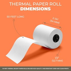 Thermal Credit Card Paper Rolls Printer Paper Receipts 2 1/4″ X 50′ for Popul…