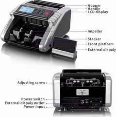 Aneken Money Counter Machine with Value Count, Dollar, Euro UV/MG/IR/DD/DBL/H…