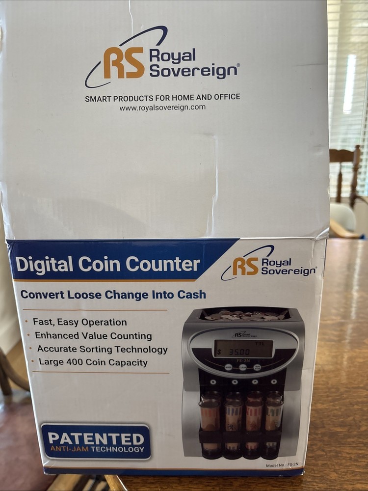 Royal Sovereign USD Digital Coin Counter Sorter FS-2D. Sorts and rolls coins!
