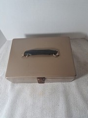 Vtg. Rockaway Metal Products Corp Cash Metal Lock Box, Inwood New York, No KEY