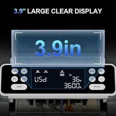 AROHANI 0724 Money Counter Value Count for USD and EUR, UV MG IR Counterfeit Det