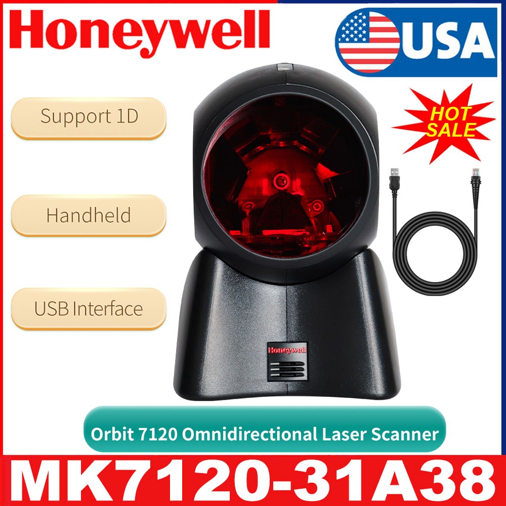 Honeywell Orbit 7120 Omnidirectional 1D Barcode Scanner USB Kit MK7120-31A38 US