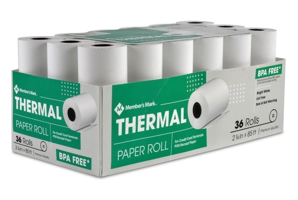 Member’s Mark Thermal Paper Bright White Lint & Bpa Free 2 1/4″ x 85 Ft 36 Roll