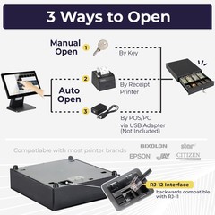 Volcora 13″ Electronic Cash Register Drawer for Point of Sale (POS) System wi…