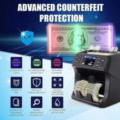 Deteck DT800 Bank Grade Mixed Denomination Money Counter Black
