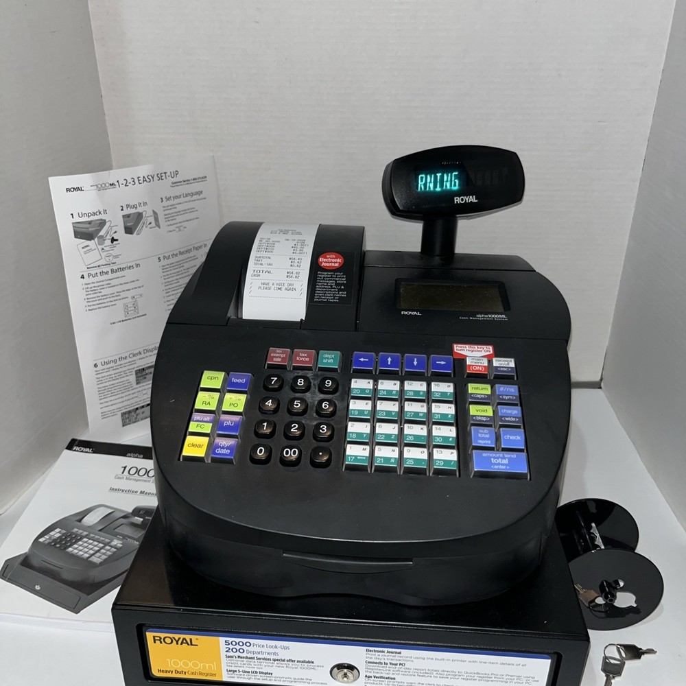 Royal Alpha 1000ML Cash Register Cash Management With Keys Tested