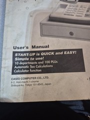 Casio Pcr-260b Electric Cash Register Users Manual