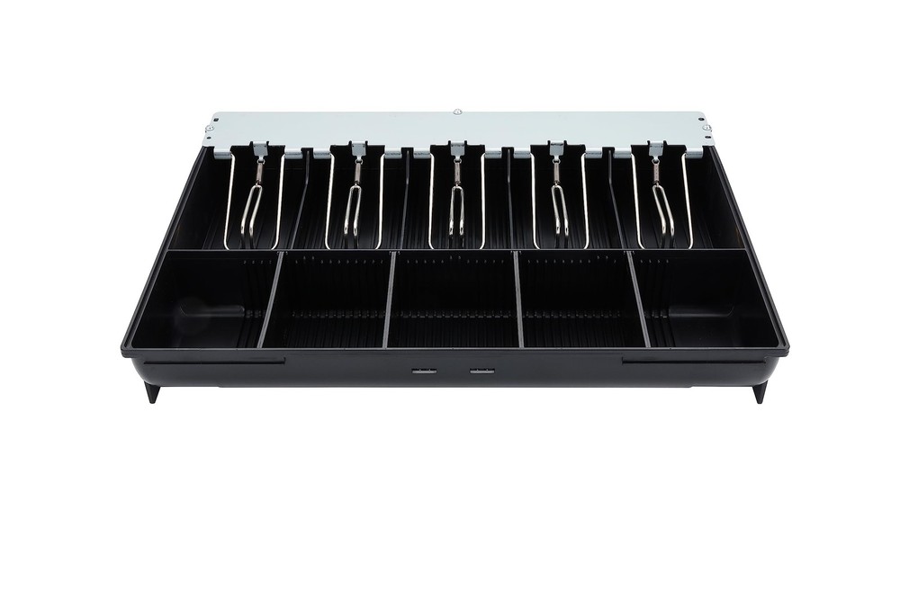 SAM4s 16 Inch POS Cash Drawer Black Metal Key Control Portable Cash Box