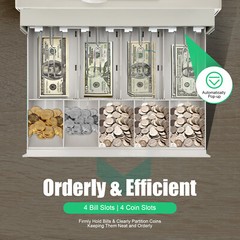 Electronic Cash Register POS System LED Display For Retail W/ Drawer 48 Keys US