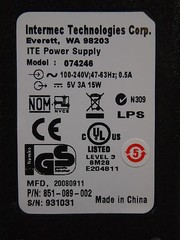 Intermec ITE Power Supply, 851-089-002, 5V, 3A, 15W for CN2 – New (271)