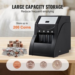 Uimoso Automatic Coin Sorter and Wrapper with 4 Coin Tubes, 230 Coins/Min