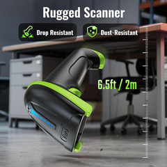 Barcode Scanner Wireless Versatile 2-In-1 (2.4Ghz Wireless+Usb 2.0 Wired) with B