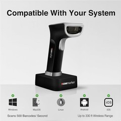 Barcode Scanners iOS & Android 1D/2D Barcode Scanner Wireless – Boost Speed & Ac