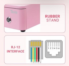 13” Cash Register Drawer Pink 4 Bill 6 Coin Tray Auto-Open with Keys