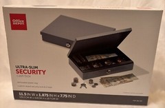 Office Depot Brand Ultra-Slim Cash Box With Security Lock (O5)