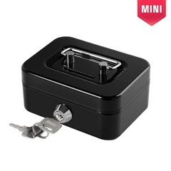 Cash Box with Lock Small Cute Money Slot Mini-Black, Black-Mini