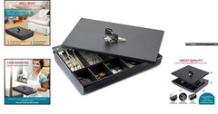 Locking Cash Drawer Tray – 4 Bill & 5 Coin Organizer (11.7″ x 10.3″)