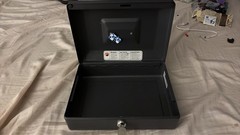 SentrySafe Lockable Portable Metal Cash Box with Handle, Lock & Key – Black