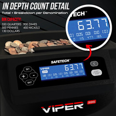 Viper V395 Coin Counter, Sorter, and Wrapper, Sorts All US Coins Including Half