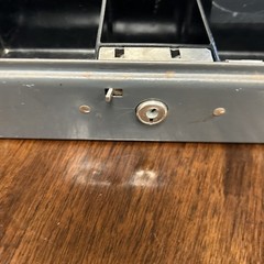 Vintage 1980’s Gray Steel Heavy Duty Cash Box – no key -Opens And Closes/latches