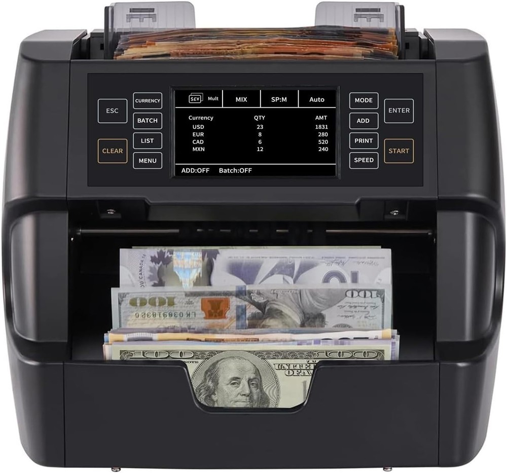 VC-3 Money Counter Machine Mixed Denomination, Value Counting, CIS/UV/IR/MG/MT