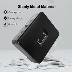 Cash Box with Money Tray and Key Lock,Saving Lock Box with Money Tray Storage…