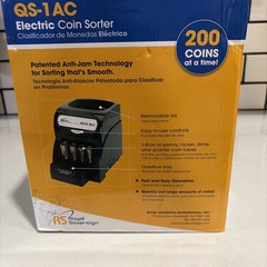 Royal Sovereign QS-1AC Electric Coin Sorter Counter Machine Black