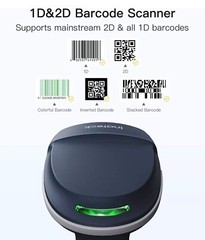2D Wireless QR Barcode Scanner 3 in 1 Reader Screen Scanning Smart Stand BCST-54