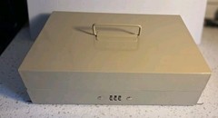 Steel Combination Lock Cash Box with Removable Tray – Sand