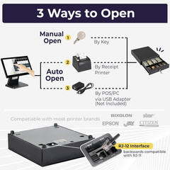 13″ Electronic Cash Register Drawer for Point of Sale (POS) System with 4 Bill 5