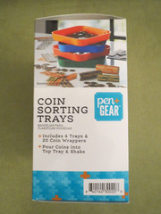 COIN SORTING TRAYS 4 TRAYS AND 40 COIN WRAPPERS INCLUDED POUR & SHAKE, NEW