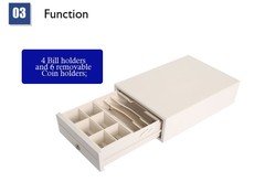 New Small Cash Drawer with RJ11 Interface 4 Bill 6 Coin Holders for POS System