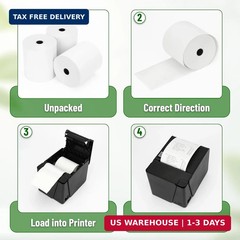 Mr. Pen- Thermal Paper Receipt Rolls, 10 Pack, 3-1/8″ (80mm) x 230 ft, 48 GSM Pr