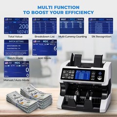 Bank Grade Money Counter Machine Mixed Denomination External Display – NEW