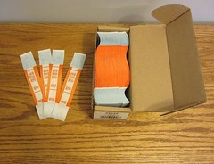500 SELF SEALING ORANGE $50 CURRENCY STRAPS MONEY BILL BANDS $50 PMC BRAND STRAP