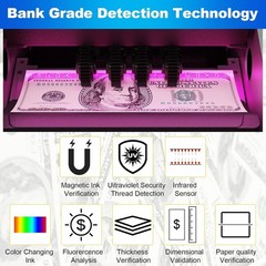 Money Counter Machine Bill Counter with Value Count, Dollar, Euro, MXN, UV/MG…