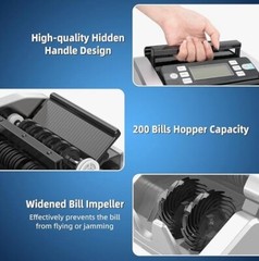 USD EUR Bills Money Counting Machine Cash US Dollar Counter 1300 Bills/min Count